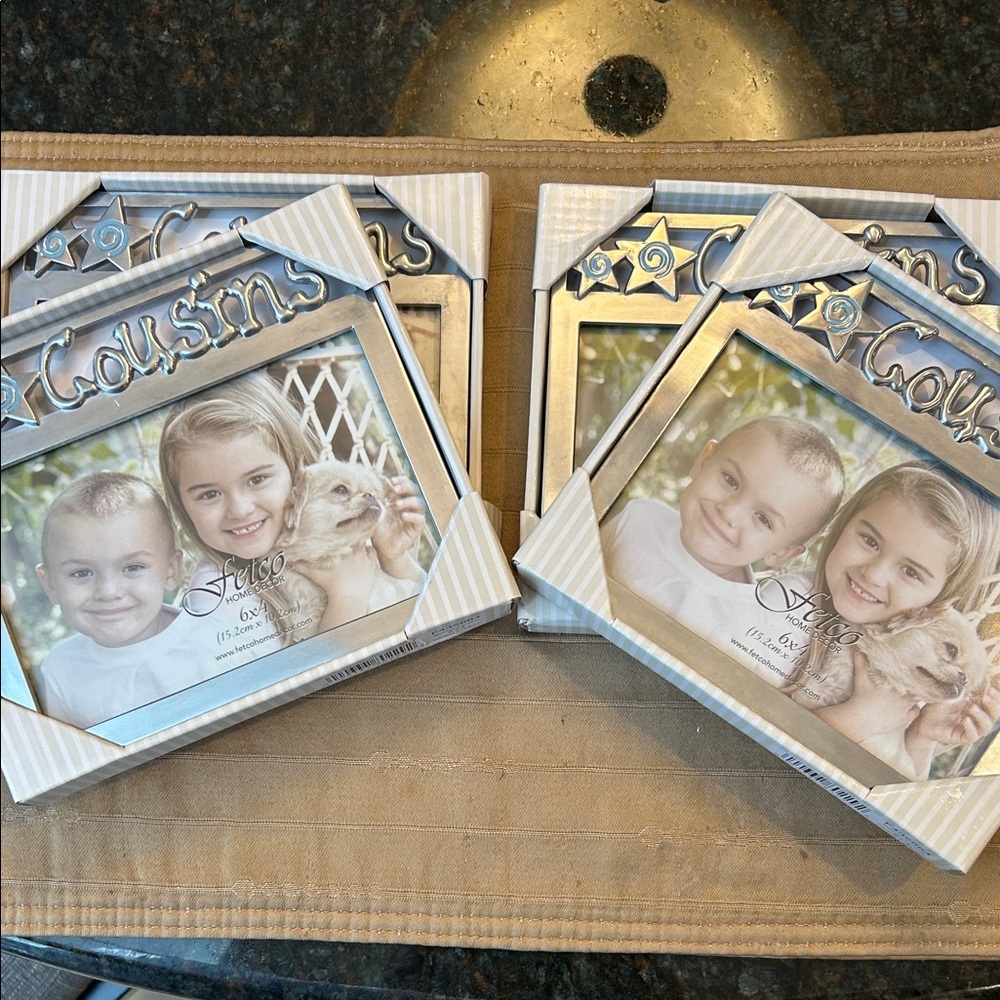 Silver and Blue Cousins Photo Frames